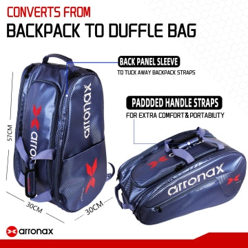 ARRONAX - 3K Carbon Fiber-Textured Leather Pickleball Backpack
