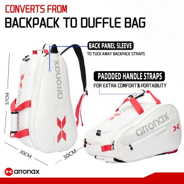 ARRONAX - 3K Carbon Fiber-Textured Leather Pickleball Backpack