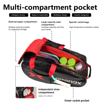 ARRONAX - 3K Carbon Fiber-Textured Leather Pickleball Backpack