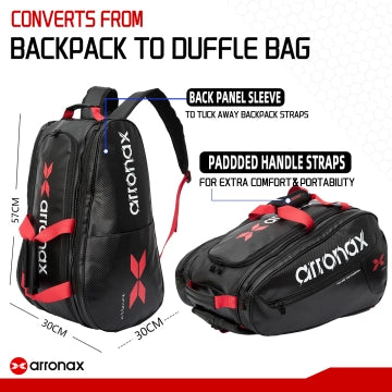 ARRONAX - 3K Carbon Fiber-Textured Leather Pickleball Backpack